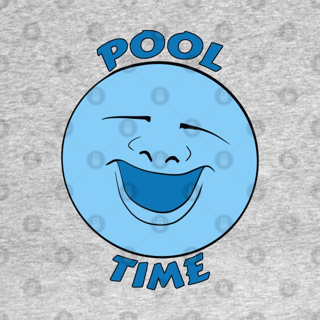 Pool Time Happy Blue Moon Face by Turnersartandcrafts